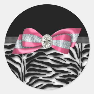 Elegante rosa Zebra Stickers