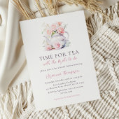 Elegante Rosa Zeit für Tee Brautparty Einladung