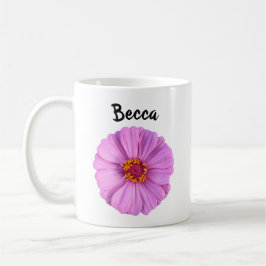 Elegante rosa Zinnia-Blume Persönliche Umarmung Kaffeetasse