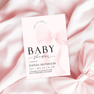 Elegante rosafarbene Baby Shower-Einladung mit Sch Einladung