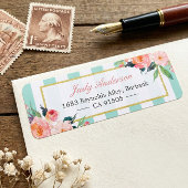 Elegante, rosafarbene Blume Minze Grüne Streifen