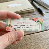 Elegante, rosafarbene Blume Minze Grüne Streifen