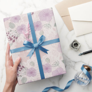 Elegante rosafarbene Blumen-Geschenkverpackung Geschenkpapier