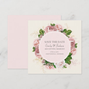 Elegante rosafarbene Blumen-Hochzeitsankündigung i Einladung