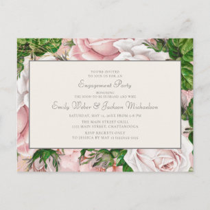 Elegante rosafarbene Blumen- und cremefarbene Verl Postkarte