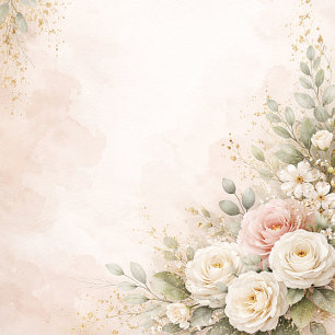 Elegante rosafarbene Blumen-Wasserfarben-Hochzeit Postkarte