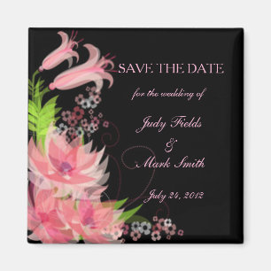 Elegante rosafarbene Blüte retten das Date Magnet