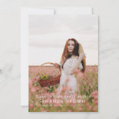 Elegante rosafarbene Blütenschülerparty 2025 Einladung (Rückseite)