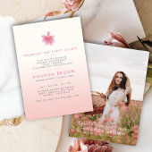 Elegante rosafarbene Blütenschülerparty 2025 Einladung