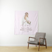 Elegante, rosafarbene Braut als Brautparty Wandteppich (Beispiel)