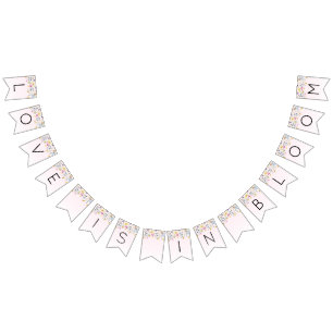 Elegante rosafarbene Brautparty  Wimpelkette