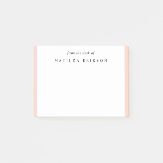 Elegante, rosafarbene Feminine vom Schreibtisch Post-it Klebezettel (Vorderseite)