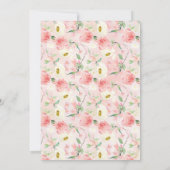 Elegante, rosafarbene, florale Bestätigung Einladung (Rückseite)