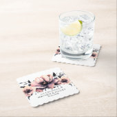 Elegante, rosafarbene, florale Hochzeitsempfehlung Untersetzer (Vor Ort)