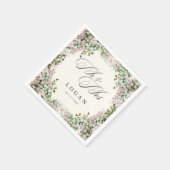 Elegante rosafarbene Gartenhochzeit Serviette (Ecke)