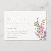 Elegante rosafarbene Hochzeitsempfehlung Begleitkarte (Vorderseite)