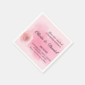 Elegante rosafarbene Hochzeitsfeier mit Blumen Serviette (Ecke)