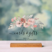 Elegante rosafarbene Hochzeitskarten für das Wasse Acrylschild (Neutral)