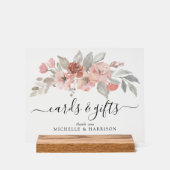 Elegante rosafarbene Hochzeitskarten für das Wasse Acrylschild (Vorderseite)