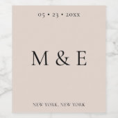 Elegante, rosafarbene Hochzeitsweinmarken Weinetikett (Einzelnes Label)