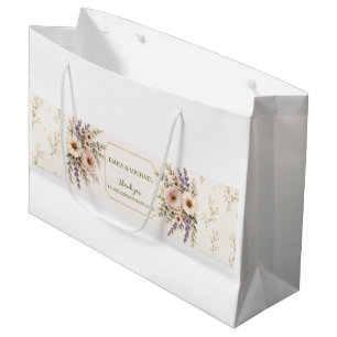 Elegante rosafarbene Lavendel-Blumen-Hochzeitseinl Große Geschenktüte
