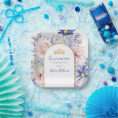 Elegante rosafarbene Lila Blütenkrone Quinceañera Pappteller (Party)