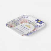 Elegante rosafarbene Lila Blütenkrone Quinceañera Pappteller (Gewinkelt)