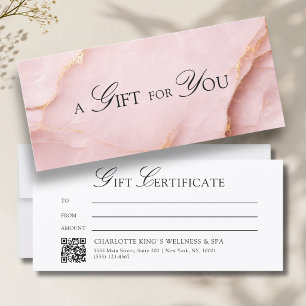 Elegante rosafarbene Marmor-QR-Code-Geschenkkarte