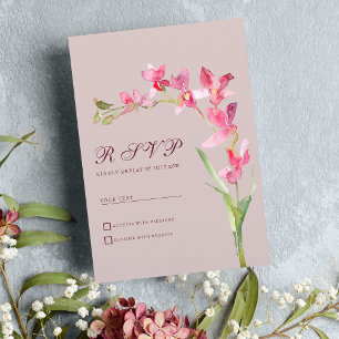 Elegante, rosafarbene Minze, Orchideen-Blume UAWG Einladung