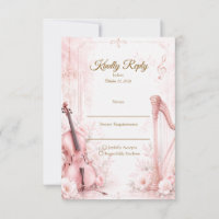 Elegante rosafarbene musikalische Hochzeit