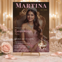 Elegante rosafarbene Quinceañera-Party mit Foto
