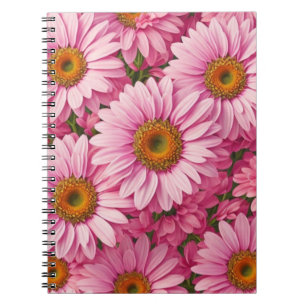 Elegante rosafarbene Rosa Blumen Rosa Gänse Notizblock