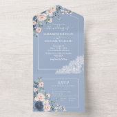 Elegante, rosafarbene, rosafarbene, rustikale Spit All In One Einladung (Innen Boden)