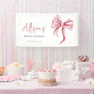 Elegante rosafarbene Schleifen-Brautparty Banner