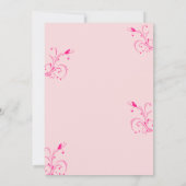 Elegante rosafarbene Schmetterlings-Hochzeitseinla Einladung (Rückseite)