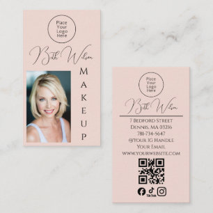 Elegante rosafarbene Schönheits-Business-Branding- Visitenkarte