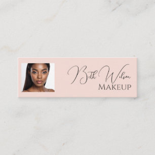 Elegante rosafarbene Schönheitsgeschäfts-Branding- Mini Visitenkarte