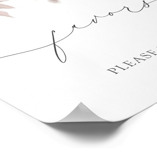 Elegante, rosafarbene, stumpfe Rose Favoriten Leck Poster (Ecke)