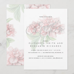 Elegante rosafarbene Typografie-Engagement-Partei Einladung