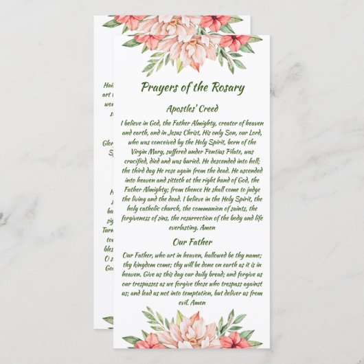 Elegante Rosary-Gebetskarte (Vorne/Hinten)