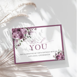 Elegante Rose 100. Geburtstag Dankeschön Karte