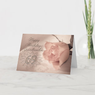 Elegante Rose 69. Geburtstagskarte für Großmutter Karte