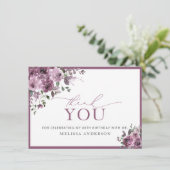 Elegante Rose 80. Geburtstag Dankeschön Karte (Stehend Vorderseite)