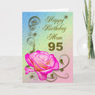 Elegante Rose 95. Geburtstagskarte für Mama Karte