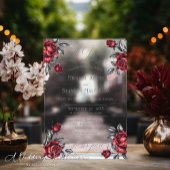 Elegante Rose Akryllische Blütenhochzeit Einladung