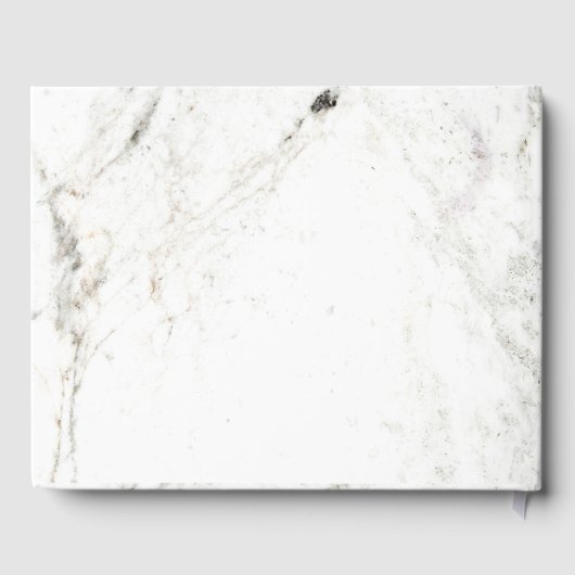 Elegante Rose Ananas aus weißem Marmor Gästebuch (Rückseite)