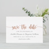 Elegante Rose Ankündigung Datum freihalten (Stehend vorne)