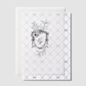 Elegante Rose Antikes Kalligraphisches Monogramm-W Pergament Einladungen (Versetzt (Einladung))