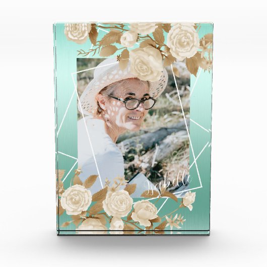 Elegante Rose Aqua Foto (Vorderseite)