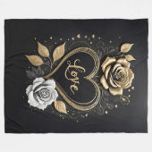 Elegante Rose aus Gold und Silber Fleecedecke (Vorderseite (Horizontal))